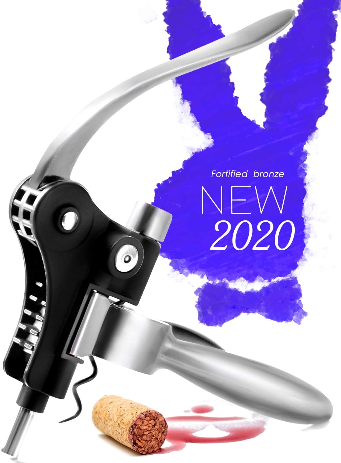 Corkscrew Wine Opener Set Bottle opener Wine Bottle Opener Wine Accessories Wine Opener Wine Corkscrew Opener Lever Cork Opener Wine Opener Lever Screwpull Opener (Silver)