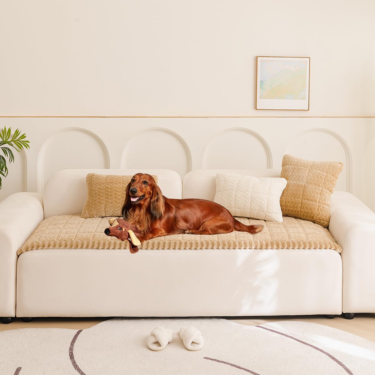 Photo 1 of Mitid Sofa Cover Fuzzy Couch Cover for Pet, Couch Covers for Dogs Washable Non-Slip Sofa Slipcover Cushion Protector Pets Friendly Mat Bed
