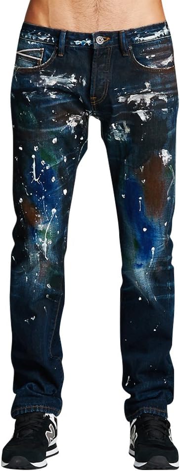 Cult of Individuality Men's Rebel Straight in Deco Denim Jeans