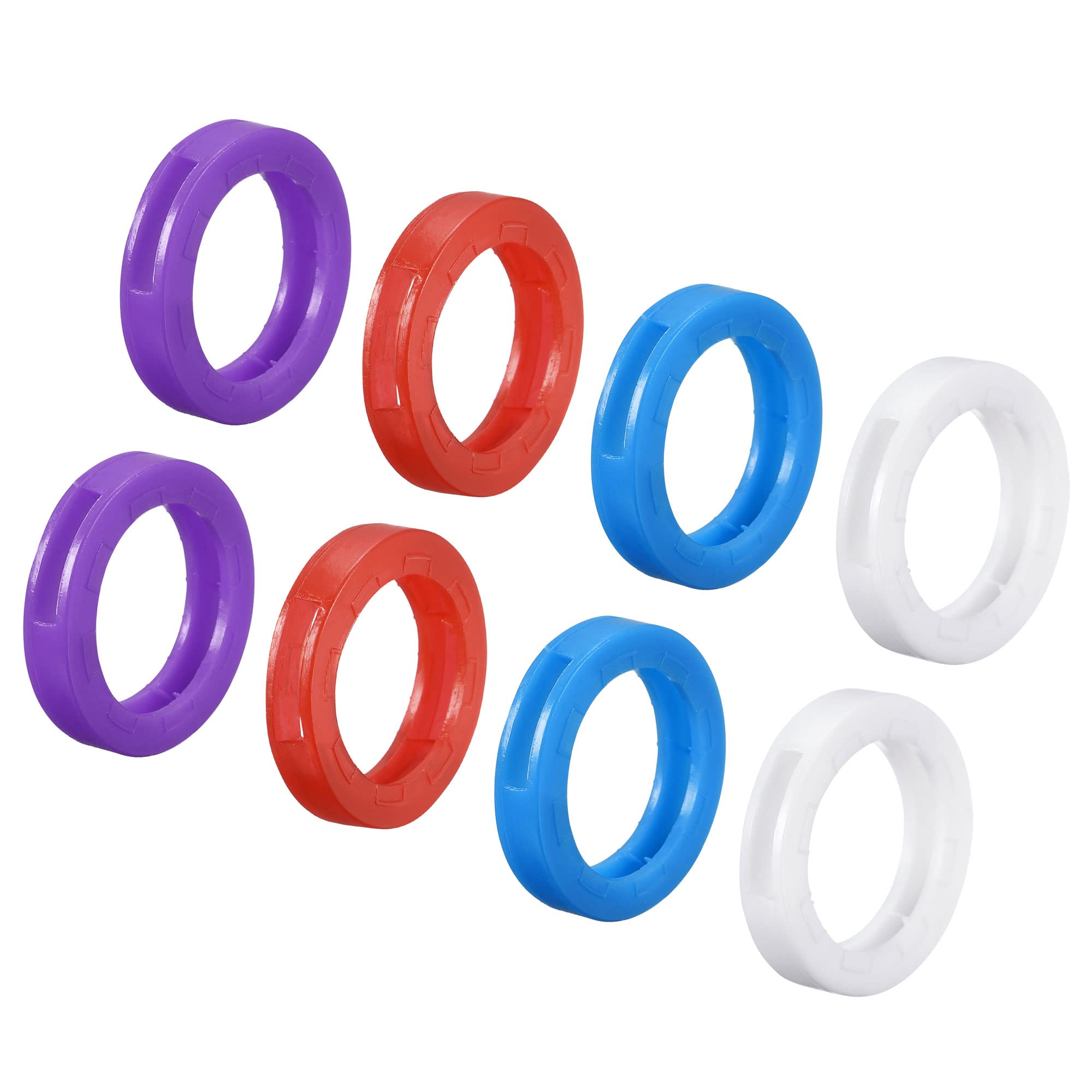 PATIKIL Key Cap Cover Rings, 16Pcs 24mm Keys Identifier Coding Tags Silicone Sleeve for Office House Apartment 4 Colors