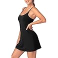Leovqn Womens Tennis Dress with Built-in Bra & Shorts Athletic Dress Workout Dress Exercise Dress with Pockets Golf Dress