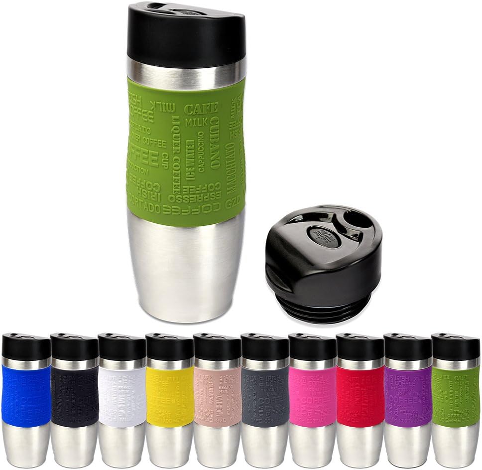 Schramm® Thermobecher in 10 Farben inkl. Ersatzdeckel Isolierbecher ca. 400ml Thermoisolierbecher Kaffeebecher Travel Mug Reisebecher BPA-frei Coffee to go Becher - 