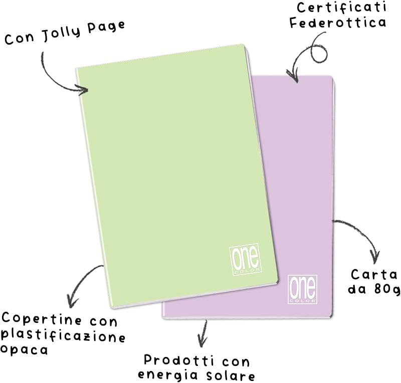 - 10 Maxi cuadernos One Color PASTELLO con Jolly Page - Cuadrícula 0Q — foto 3 de 7
