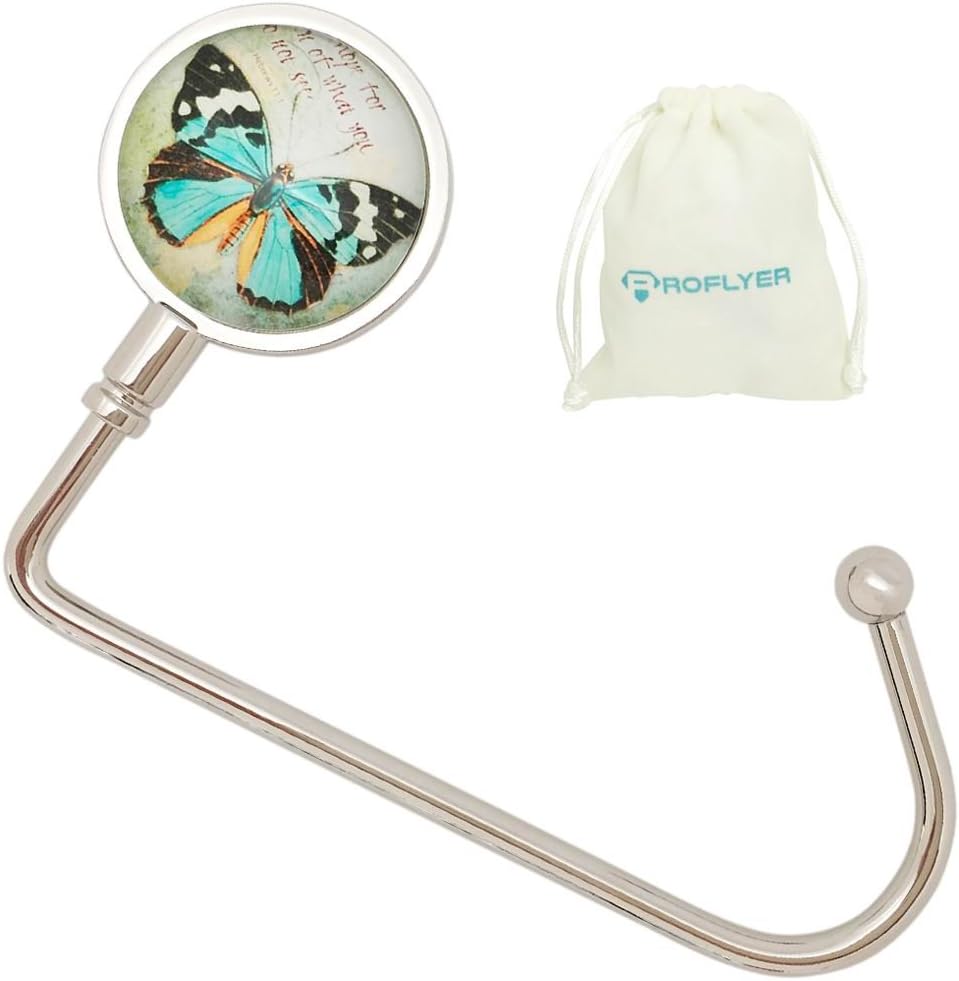 Purse Hook Hanger for Table Bar Long Handbag Hanger Safer Portable Bag Table Hanger with Velvet Pouch