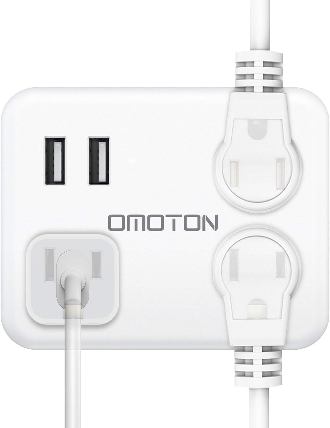Cruise Power Strip No Surge Protector, OMOTON Travel Wall Tap with 3 Outlets & 2 USB Charging Ports,Travel Cruise Ship Accessories Must Have, Ultra Compact for Travel Home Hotel office-White: Home Audio & Theater