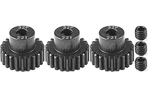 FRAIZOE RC 32P 22T RC Car Gear Set | 45# Steel Black Oxide | 5mm Bore +0.03mm | Precision Engineered Motor Pinion Gear Compatible with Traxxas/ARRMA/HPI/Kyosho (3-Pack with M4 Set Screws)