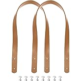 MECCANIXITY 2pcs 24 Inch (60cm) PU Leather Purses Straps Handbag Belt Band Bag Handle for Purse Wallet Tote Making, Ebony
