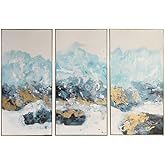 Crashing Waves 48" High 3-Piece Framed Canvas Wall Art Set