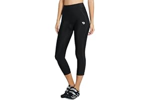 BALEAF Women's Bike Shorts 3D Padded Cycling Pants High Waisted Tummy Control Capris 3/4 Tights UPF 50+