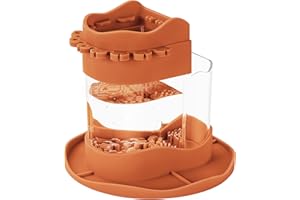 Flumy Paint Brush Cleaner Rinse Cup, Reusable Brush Rinse with Palette, Washable Silicone Paint Brushes Holder, All-in-One Fine Art Paintbrush Cleaning Cup for Acrylic, Oil, Watercolor (Orange)