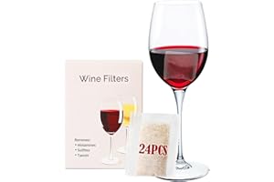 YARKOR Wine Filter 24 Packs, Stops Red Wine Headaches Nausea, Wine Allergy Sensitivity Prevention. Reducing The Excess Levels of Tannin Acid and Other Proteins