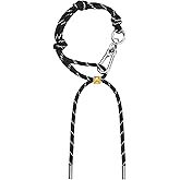 Floramos Cute Initials Charm Rope Keychain for Women Men Carabiner Knot Lanyard Keyring, Charms for Purse Handbag Backpacks