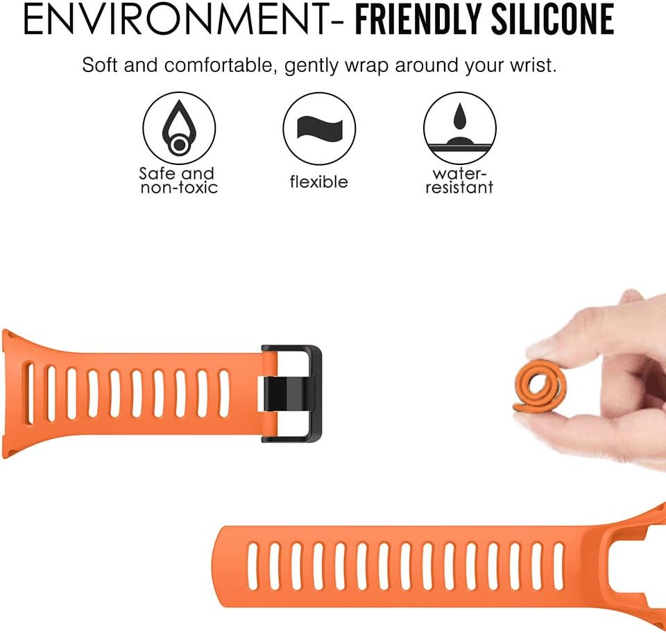 Songsier Strap Compatible with Suunto Ambit 3/1/2/2S/2R/3 Sport/3 Run/3 Peak Soft TPU Replacement Strap Watch Band - Image 5