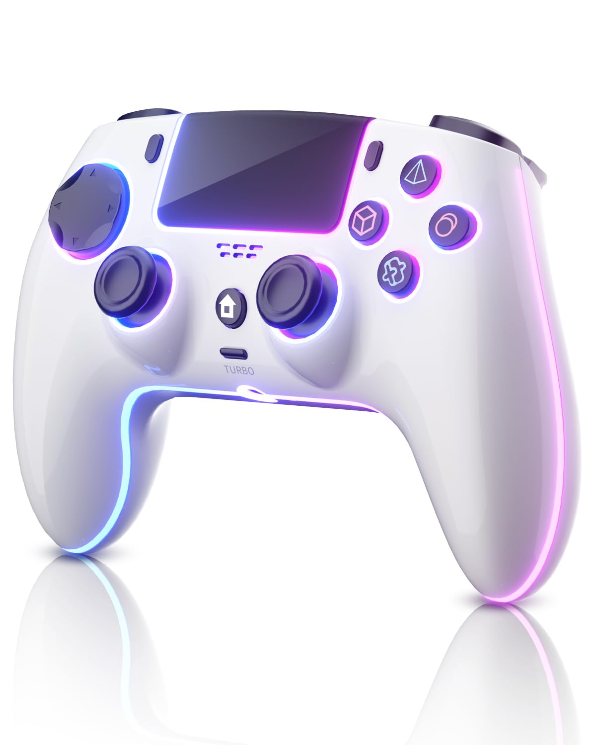 ThinTree Wireless Controller Compatible for PS-5/Pro/Slim/PC, Hall Effect Sticks & 7 RGB LED Mode & haptic Feedback & 1500 mAH Battery & Motion Sensing, 3.5mm Audio Jack