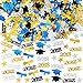 2018 Graduation Table Confetti Graduation Party Supplies - 3 Oz / 2000 Pieces. Graduation Decorations for Grad Party are of Gold, Black, Silver and Blue CONGRATS, Stars, 2018, Cap, Diploma Confetti