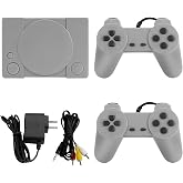 Welltop PlayStation Classic 8-bit PS1 Retro Video Game Console, Mini Video Games Consoles, Built-in 851 Games with 2 Gamepads, Support AV Out Family TV Retro Games Controller, Grey