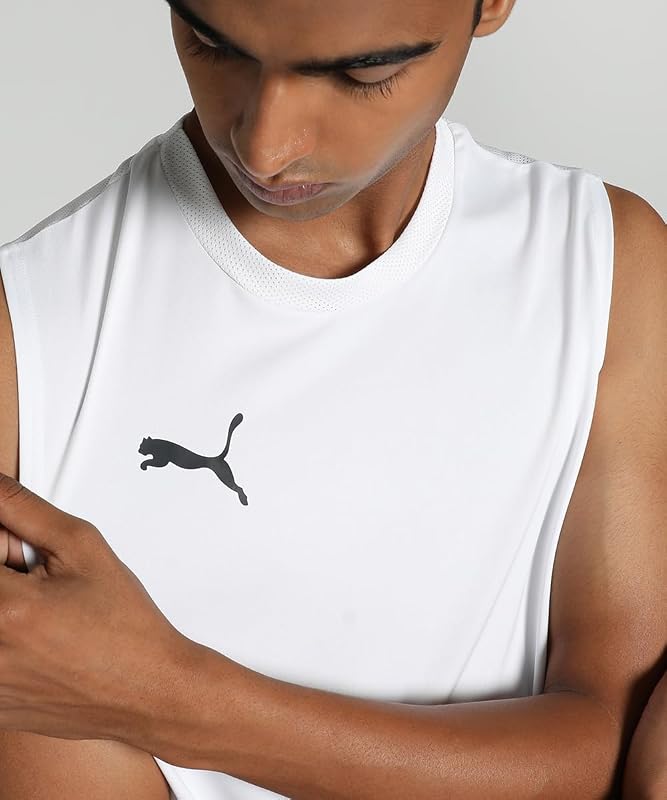 teamGOAL Sleeveless Jersey - Maglietta da Calcio Adulti Unisex, Puma White-Puma Black-Feather Gray,