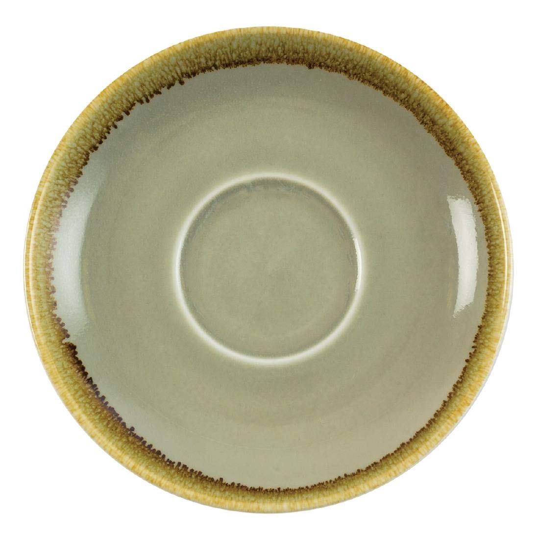 Olympia Kiln Cappuccino Saucer Moss 160mm Set of 6 - Porcelain Coffee Cup Plates GP481 โ image 1