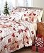 The Lakeside Collection Christmas King-Sized Comforter Set - Four Piece with Holiday Pillow, Shams