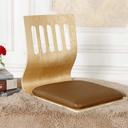 Wutrbyz Wood Tatami Zaisu Floor Chair Lazy Sofa Game Meditation Floor Seating With Back Support Legless Chair I