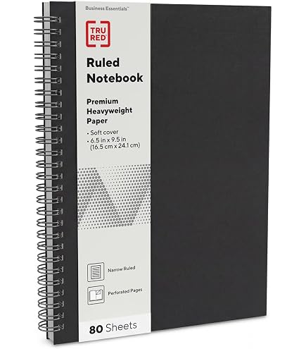 Amazon.com: TRU RED Medium Soft Cover Lined Notebook, Wirebound