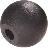 Hillman Ball Knob, Various Sizes, 3 Pack, Black | High-impact polypropylene, fits 5/16in, 3/8in, M8, and M10 screws for control panels, appliances, and hand adjustments