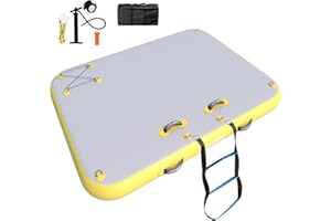 JOOLOOG Inflatable Floating Dock Mat,6 inches Thick Inflatable Stable Platform Raft with Storage Bag None-Slip Surface for Lake Beach Pool