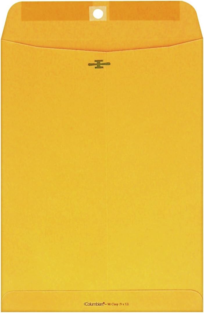 Columbian Clasp Envelopes, 9 x 12 Inches, Brown Kraft, 100 Per Box (CO790) : Large Envelopes : Office Products
