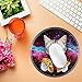 Galdas Mouse Pad Mousepad Round Gaming Mouse Pad Rubber Base Cloth Mouse Pads for Computers Laptop (Updated Version) … … (Space Cat)