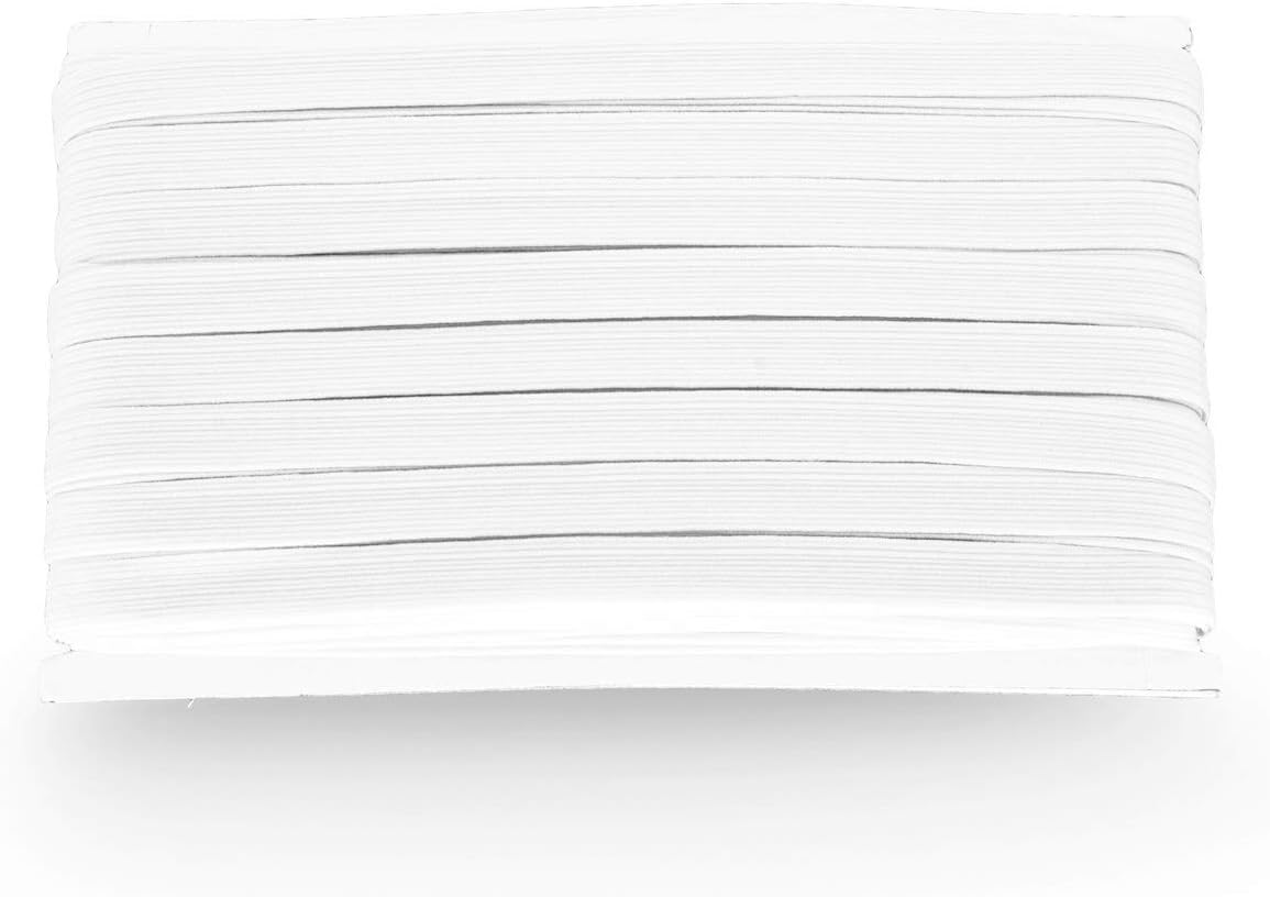 WedDecor White 4mm Flat Elastic Band for Sewing & Craft, 100 Metres Long Braided Elastic Band Stretch Strap Spool - Image 5