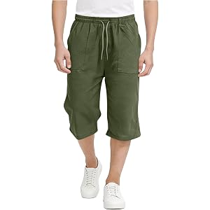 Boys Knee Length Shorts Below Knee Straight Leg Drawstring Capri Trousers | Boys Knee Length Shorts Below Knee Straight Leg D