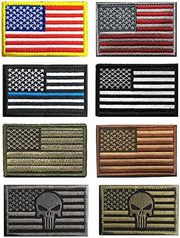 Mix US Flag Tactical Patches USA American Flags Tactical Military Patches Fully Embroidered Border Outdoor Activity…