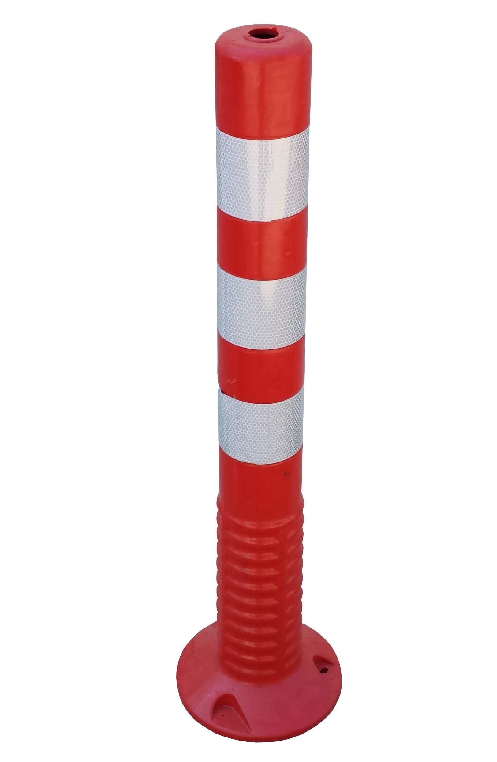 SNS SAFETY LTD Plastic Traffic Post with Reflective Collars, made of Flexible Polyurethane, Red (Pack of 1, 75 cm)