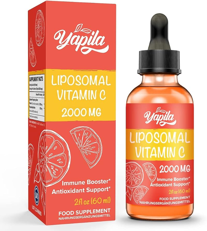 Yapila Liposomal Vitamin C 2000 mg Liquid Supplement, Vegan, Non-GMO