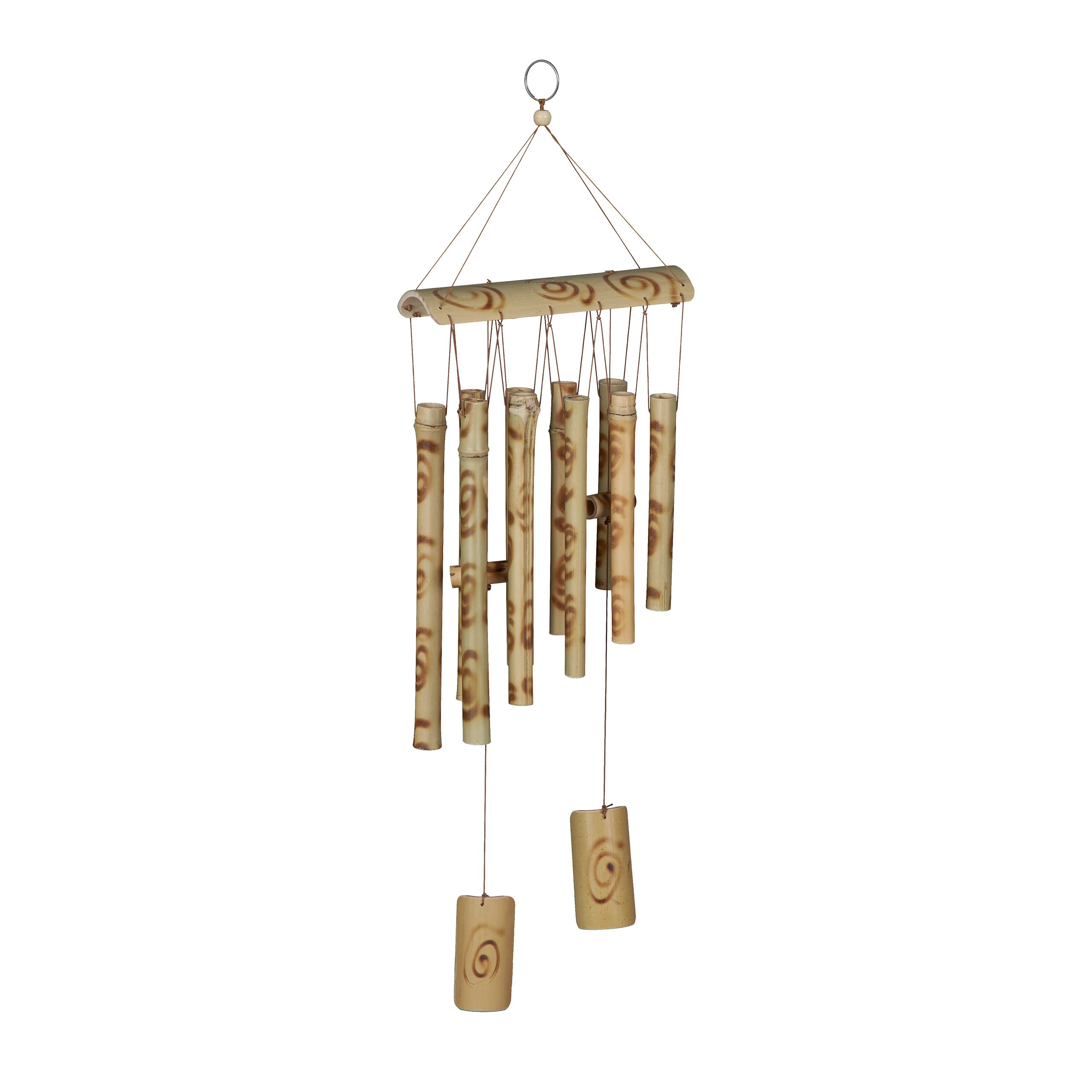 Relaxdays Wind Chime Bamboo, Brown, 60 x 18 cm