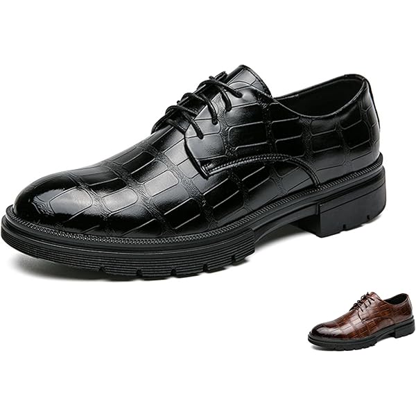 Amazon.com | GLBDU Men's Patent Leather Printing Lace Up