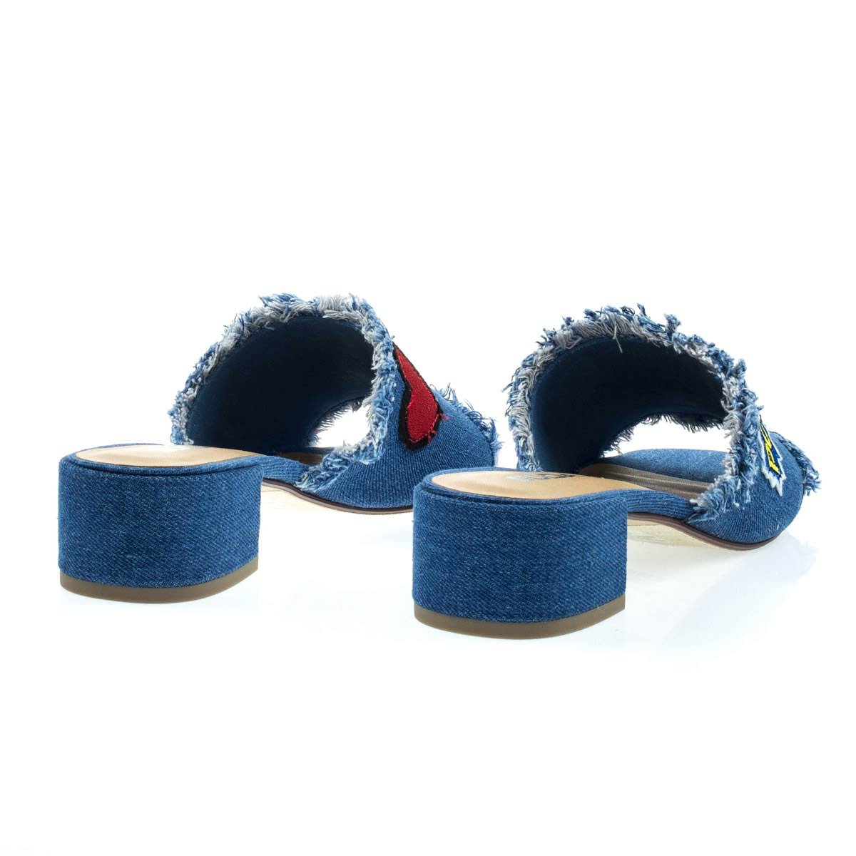 City Classified Women's Open Toe Chunky Heel Suede Slide Sandals MVE Shoes - Image 4