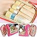 SumnaconUnisex Travel Toiletry Bags Organizer, Washable Bathroom Storage Hanging Cosmetic for Household Business Vacation, Multi Compartments, Portable Hanging Hook, Waterproof Lining (Pink)