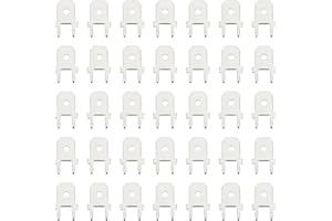 YINETTECH 50Pcs 6.3MM PCB Solder Spade Terminal Automotive Industrial PCB Board Connector 0.8MM Thickness