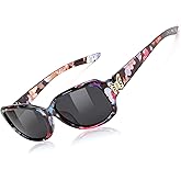 FEISEDY Trendy Polarized Y2K Sunglasses Wrap Around Butterfly Design Fashion Sunnies UV400 Protection B0078