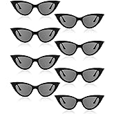 Leinuosen 8 Pairs Retro Cat Eye Sunglass Vintage Sunglass Colorful Women Glass for Party