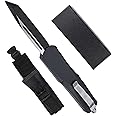 Nrowoll Outdoor Pocket Hunting Knife, With Glass Breaker, D2 Steel, Aluminum Alloy Handle, Suitable For Camping, Hunting, Survival