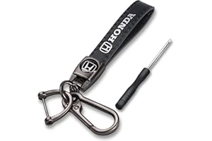 Vicsamer Honda Car Keychain, Genuine Leather Key Chain Accessories Compatible with Honda Accord Civic CR-V CRV Pilot EX EX-L Travel, Auto Keychains Key Ring Business Christmas Gift