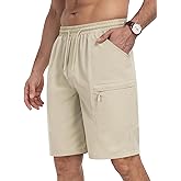 DOWMQ Mens Cargo Hiking Shorts Lightweight Elastic Golf Shorts for Casual Work Athletic Travel Outdoor with 5 Pockets