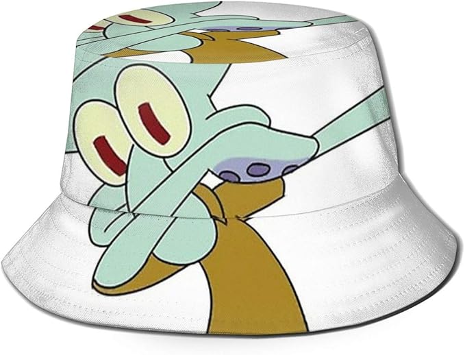 Squidward Dab Unisex Summer Sun Bucket Hat Beach Cap at