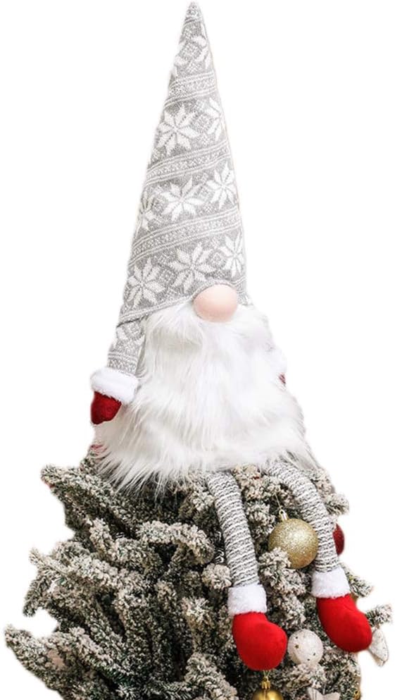 Tree Toppers - Gnome Christmas Tree Topper,Gnome Christmas Ornaments Santa Gnomes Plush Party Decoration Ornament Supplies