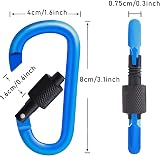 DDSHUN Aluminum Alloy D-Ring Locking Carabiner Clip 80x40mm Black view 2