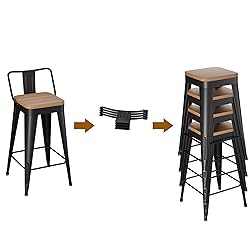 WENTMENT Bar Stools Set of 4 Counter Height Bar