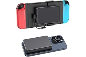 SiWiQU Magnetic Battery Pack Compatible with Nintendo Switch/Switch OLED, 10000mAh Portable Detachable External Battery Charger for Nintendo Switch/iPhone