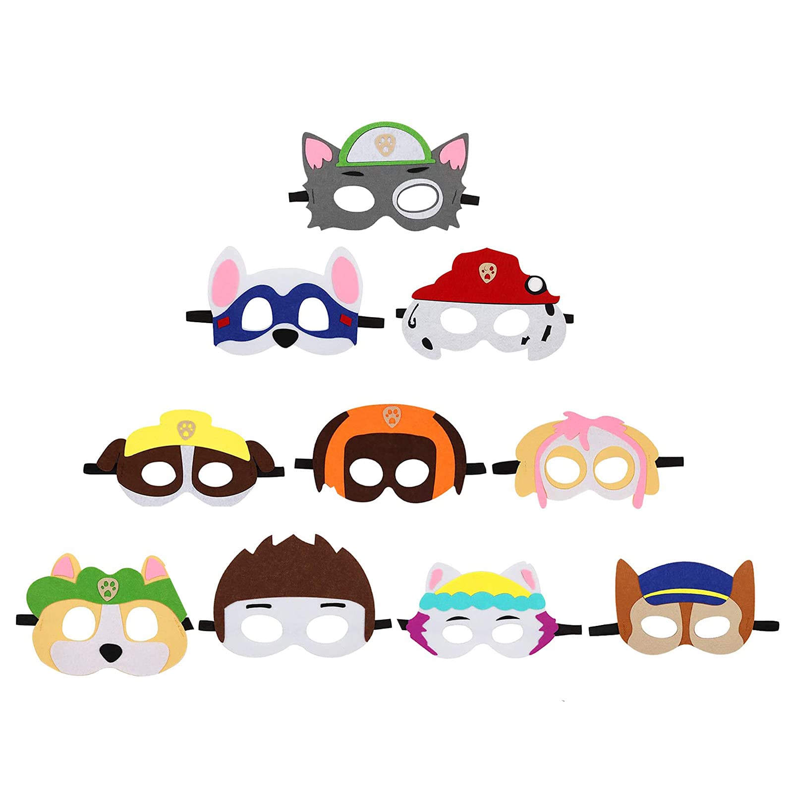 10 PCS Kids Animal Masks,Children's Cosplay Felt Masks,Cartoon Character Masks for Masquerade Christmas Halloween Birthday Parties School